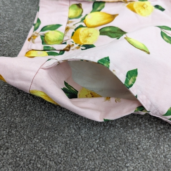 CYNTHIA Rowley yellow lemon print pink base cotton shorts size 4 - Picture 8 of 12